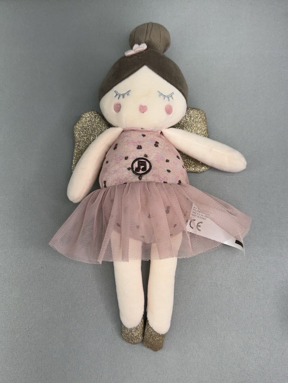 Dreamgro Ballerina Lullaby Travel Soother Plush Pink Gold Stroller Car Seat Toy